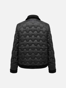 Wool Boucle Patchwork Down Jacket | Black