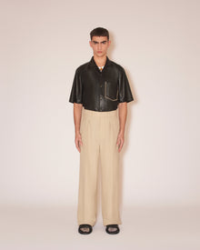 Cian Summer Suiting Straight-Leg Pants | Sand Melange