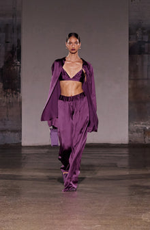 Magma Draped Back Shirt | Aubergine Viscose