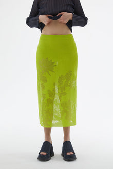 Jacquard Knit Rubber Skirt | Women | Light Green