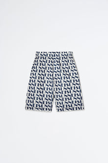 Reversible Logo Bermuda Pants | Unisex | Navy x White