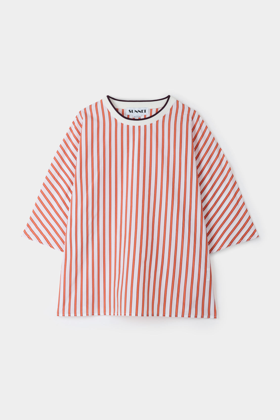 Kimono T-Shirt | Men | Cream x Red Stripes