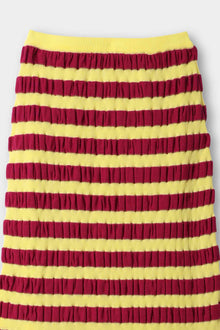 Wavy Skirt | Women | Yellow x Bordeaux