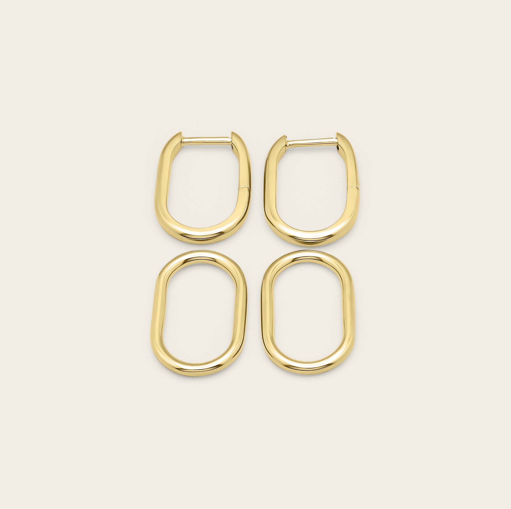 Womens | Convertible Paperclip Dangle Hoops | 18K Gold Vermeil