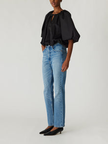 Techy Sateen Bubble Top | Black