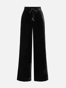 Velvet Wide-Leg Pants | Black