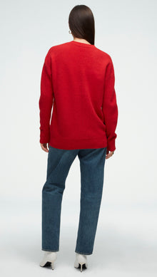 Oversized Sweater in Wool-Cashmere | Red