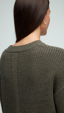 Chunky Ribbed Sweater in Merino Wool | Olive