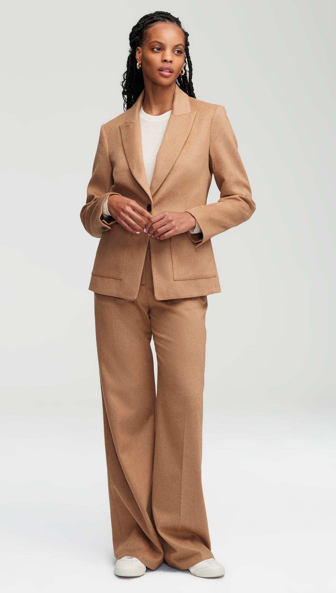 Patch Pocket Blazer in Textured Wool | Camel