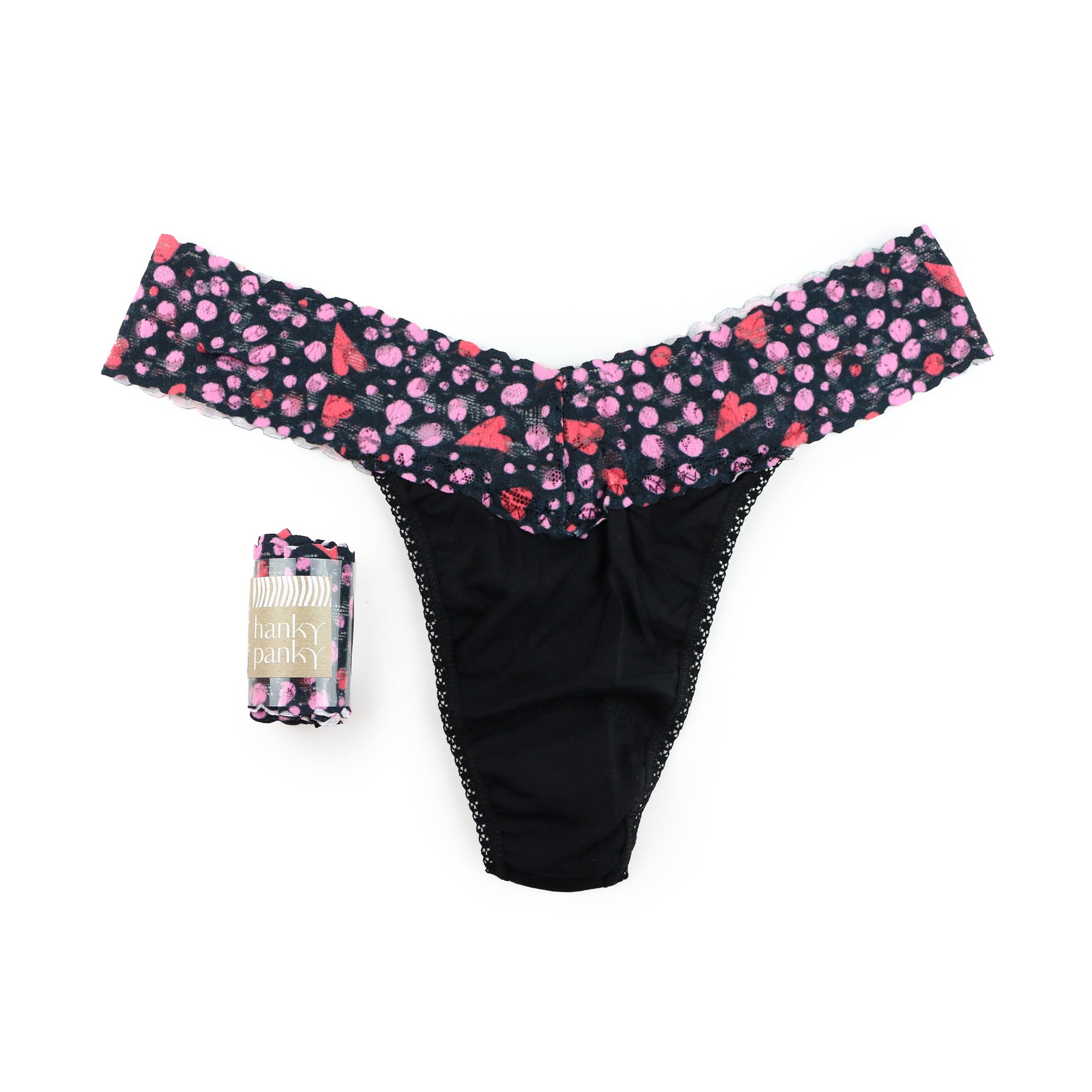 Cotton Original Rise Thong | Black/Love Nest