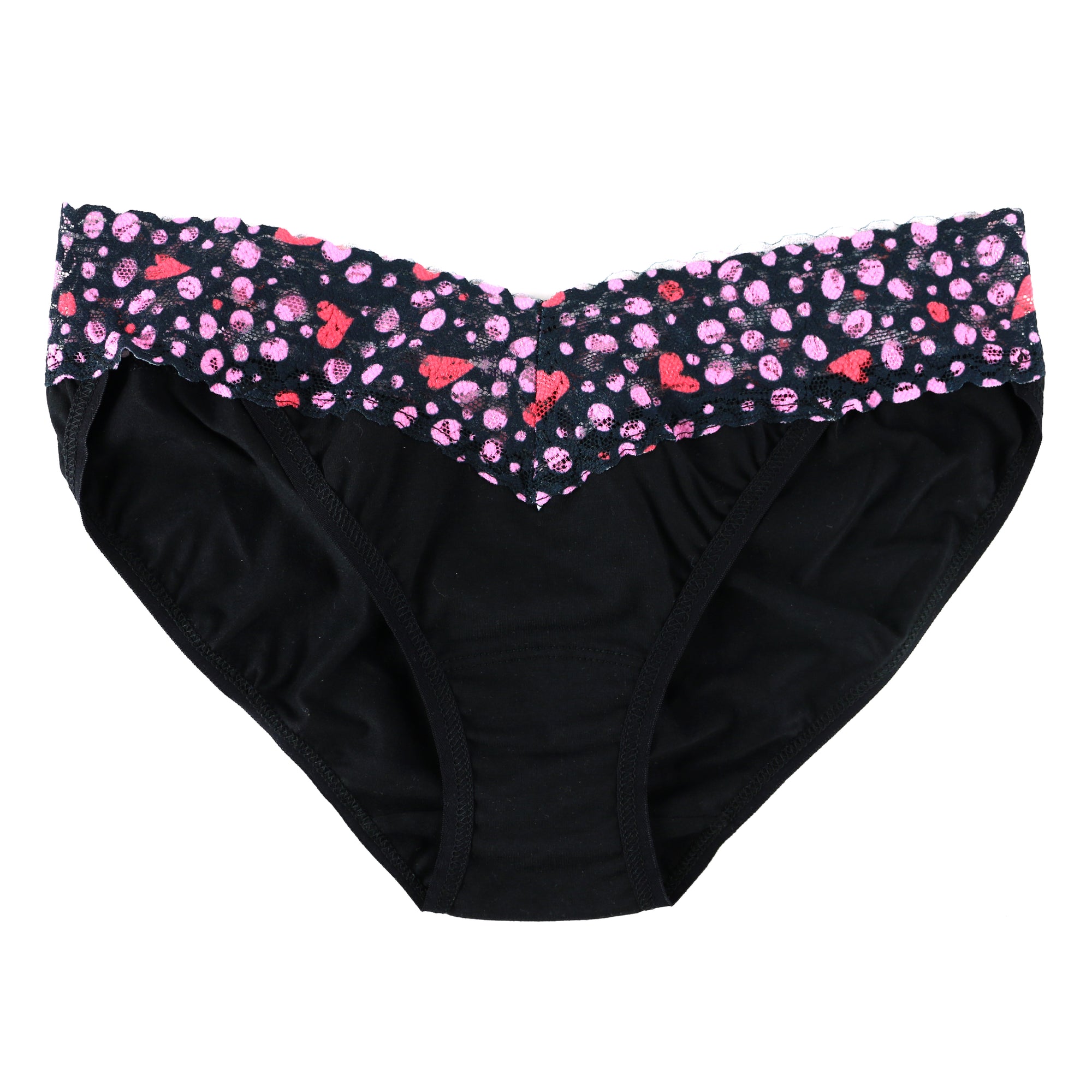 Cotton V-Kini | Black/Love Nest