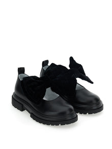 Girls | Nappa Ballet Flats With Maxi Bow | Black