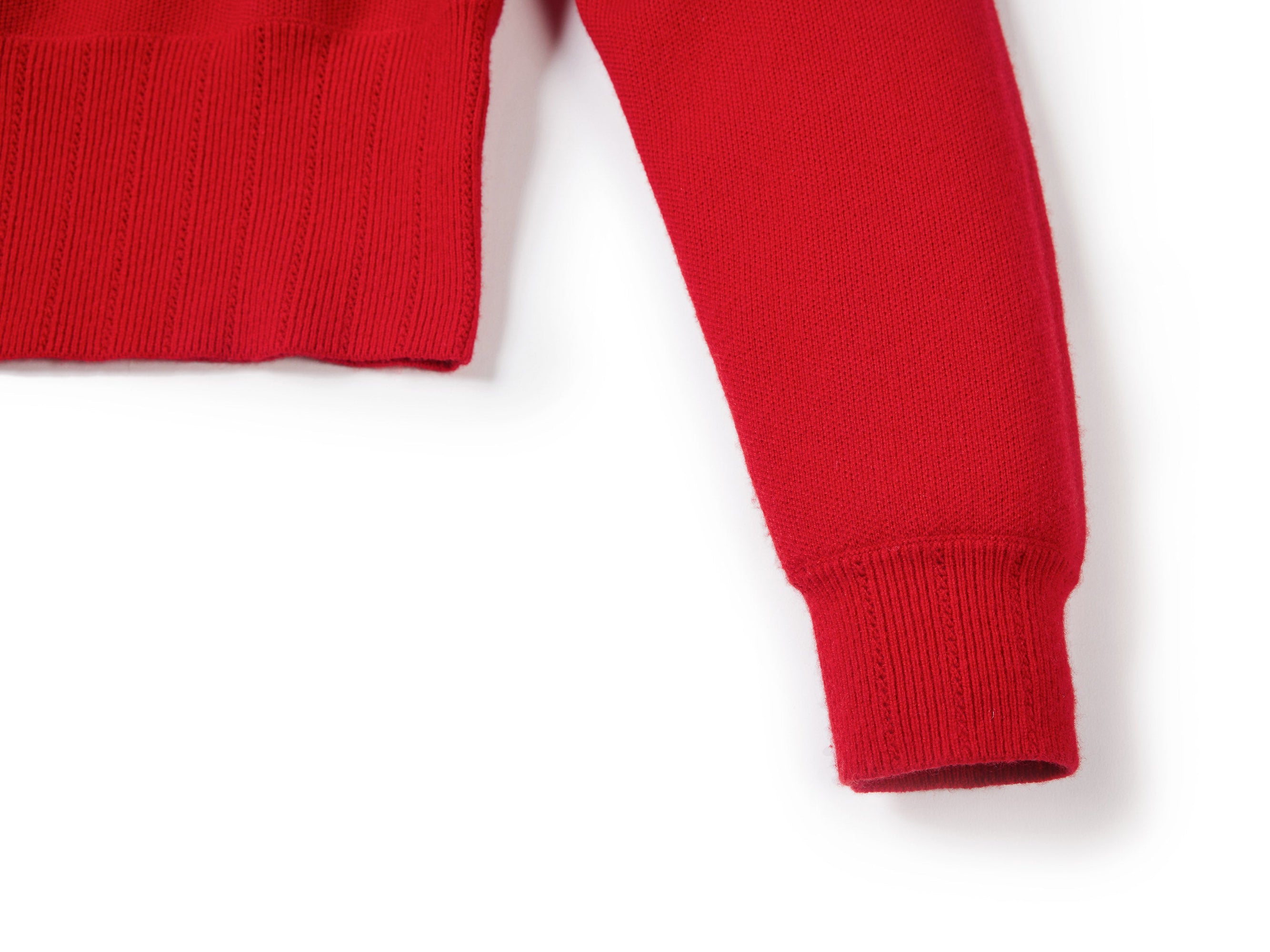 Round Neck Soft Knit Top | Red