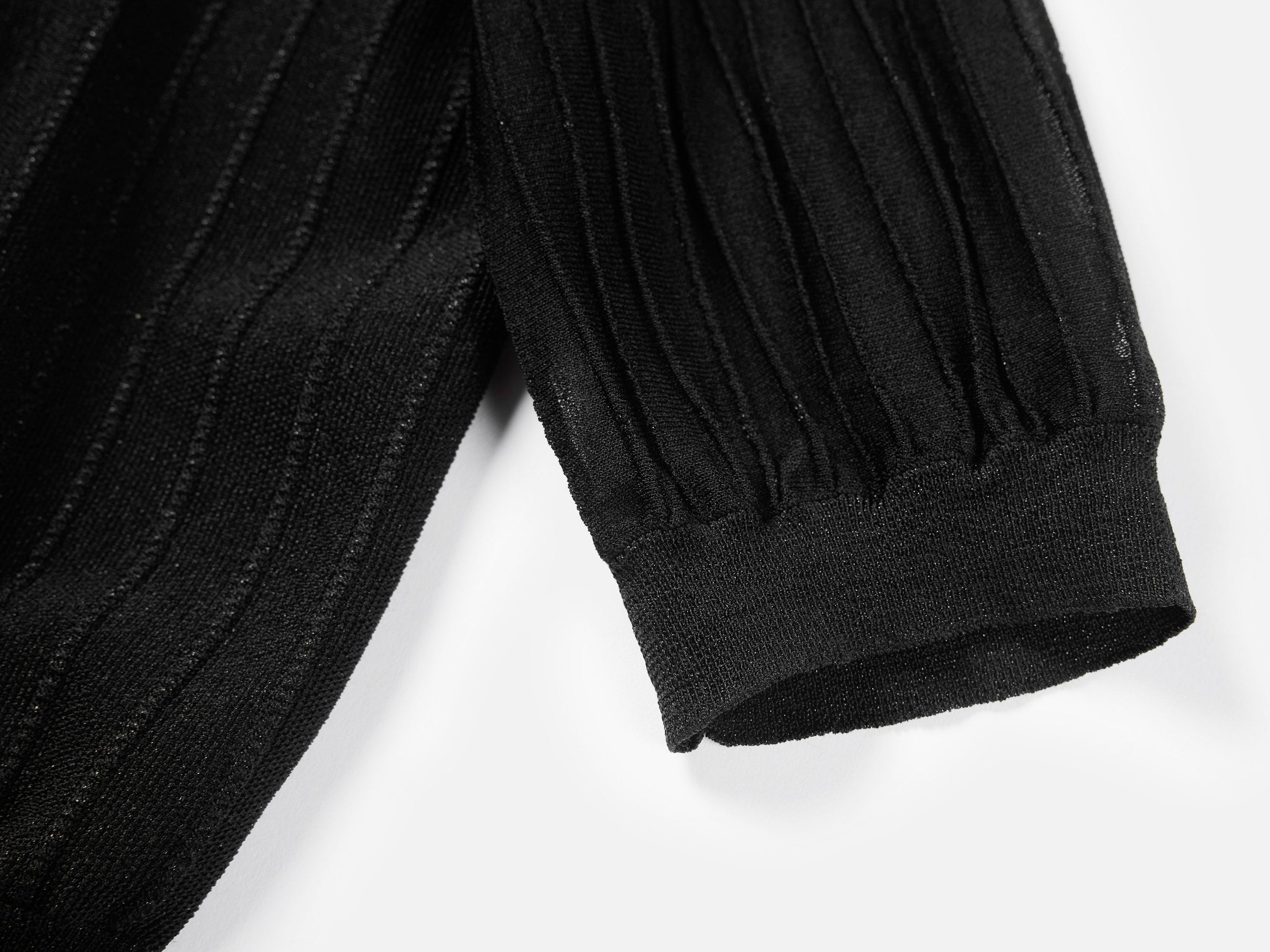Wrap-Style Knit Top | Black