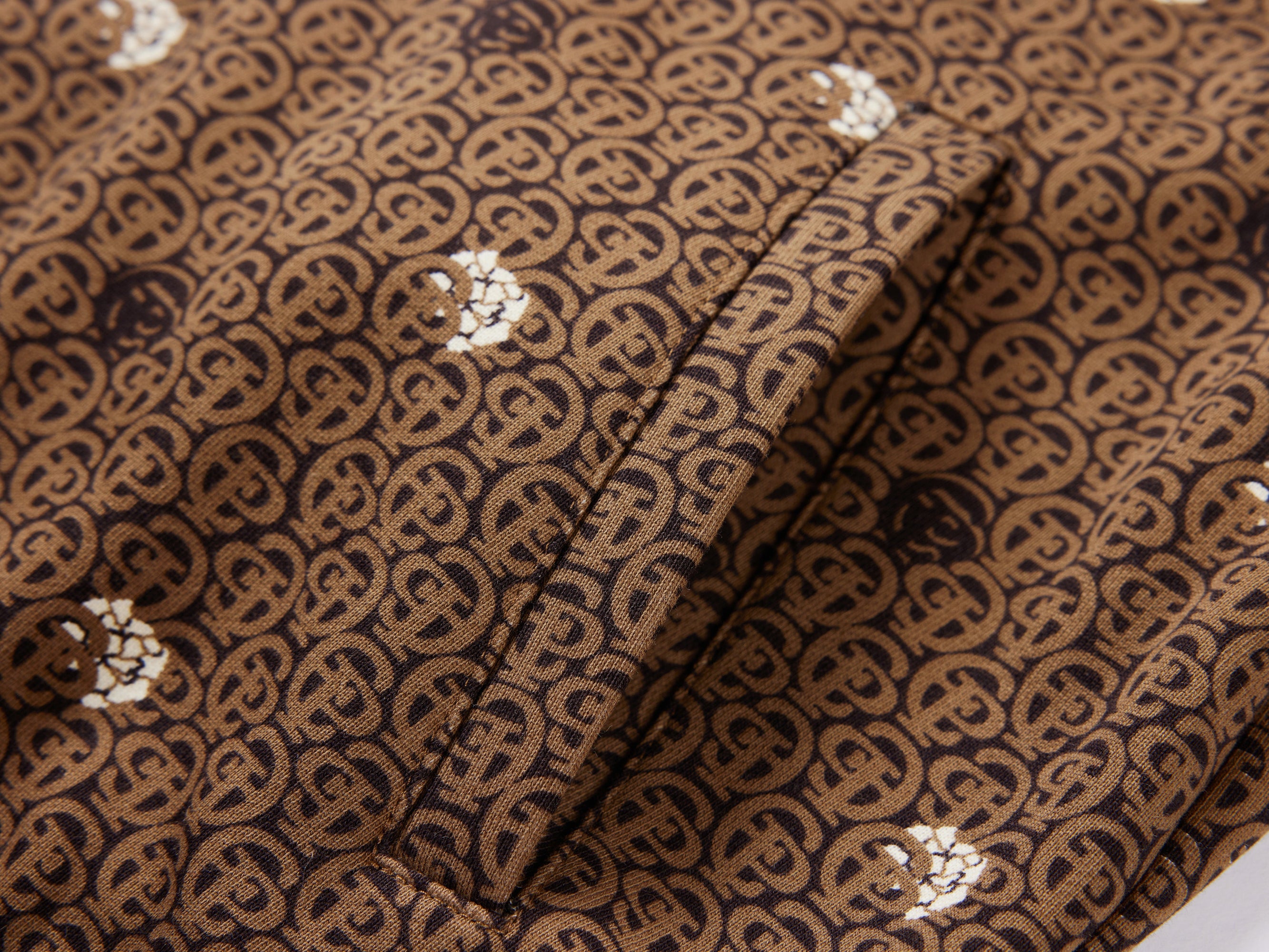 Cotton Printed Jacket | Brown