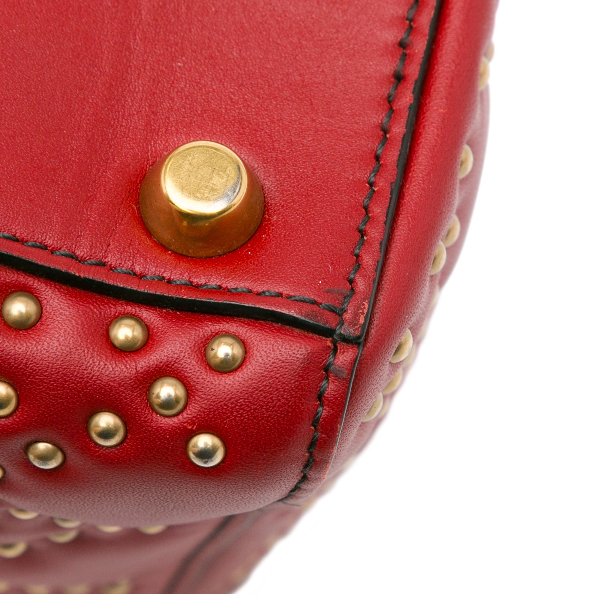 Dior | Pre-Owned Small Lambskin Cannage Studded Supple Lady | Red