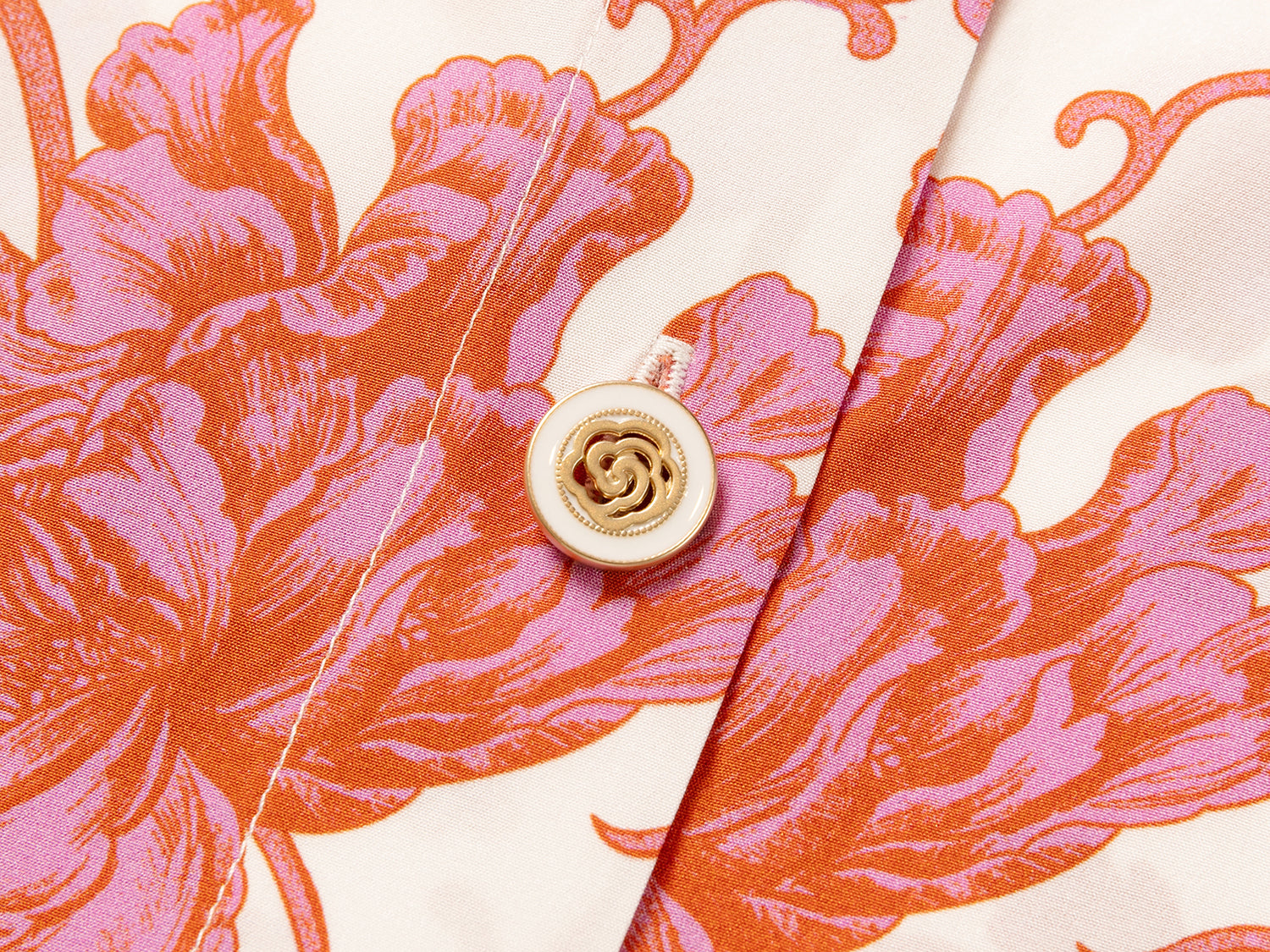 Printed Silk Shirt | Pink