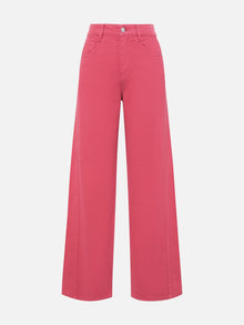 Cotton Linen Straight Jeans | Rose Red