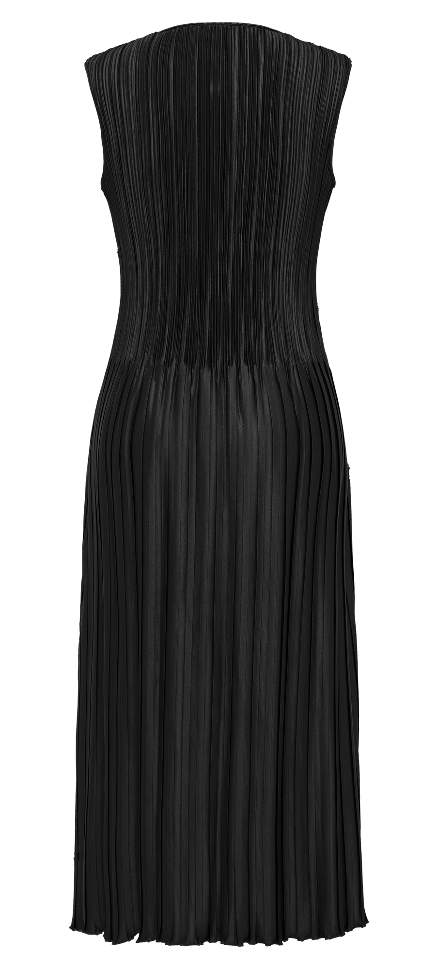 Pleated Waist-Cinched Dress | Black
