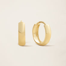 Womens | Bold Huggie Hoops | 14K Solid Yellow Gold