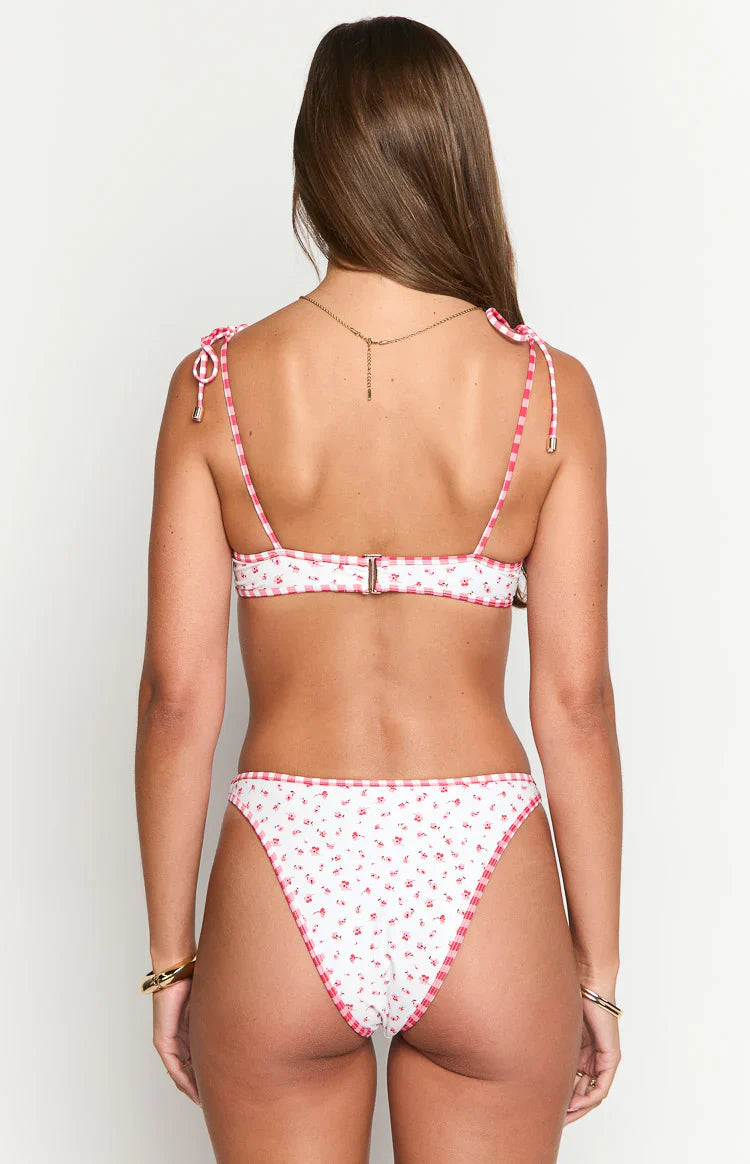 9.0 Swim Bianca Floral Bikini Top | Red