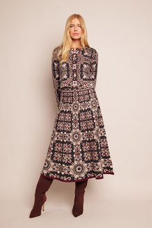 Livi Jacket | Grey Maroon Rita Tile