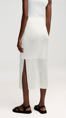 Knit Skirt in Mercerized Cotton | White