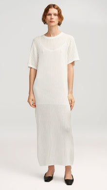 Knit Maxi Dress in Mercerized Cotton | White