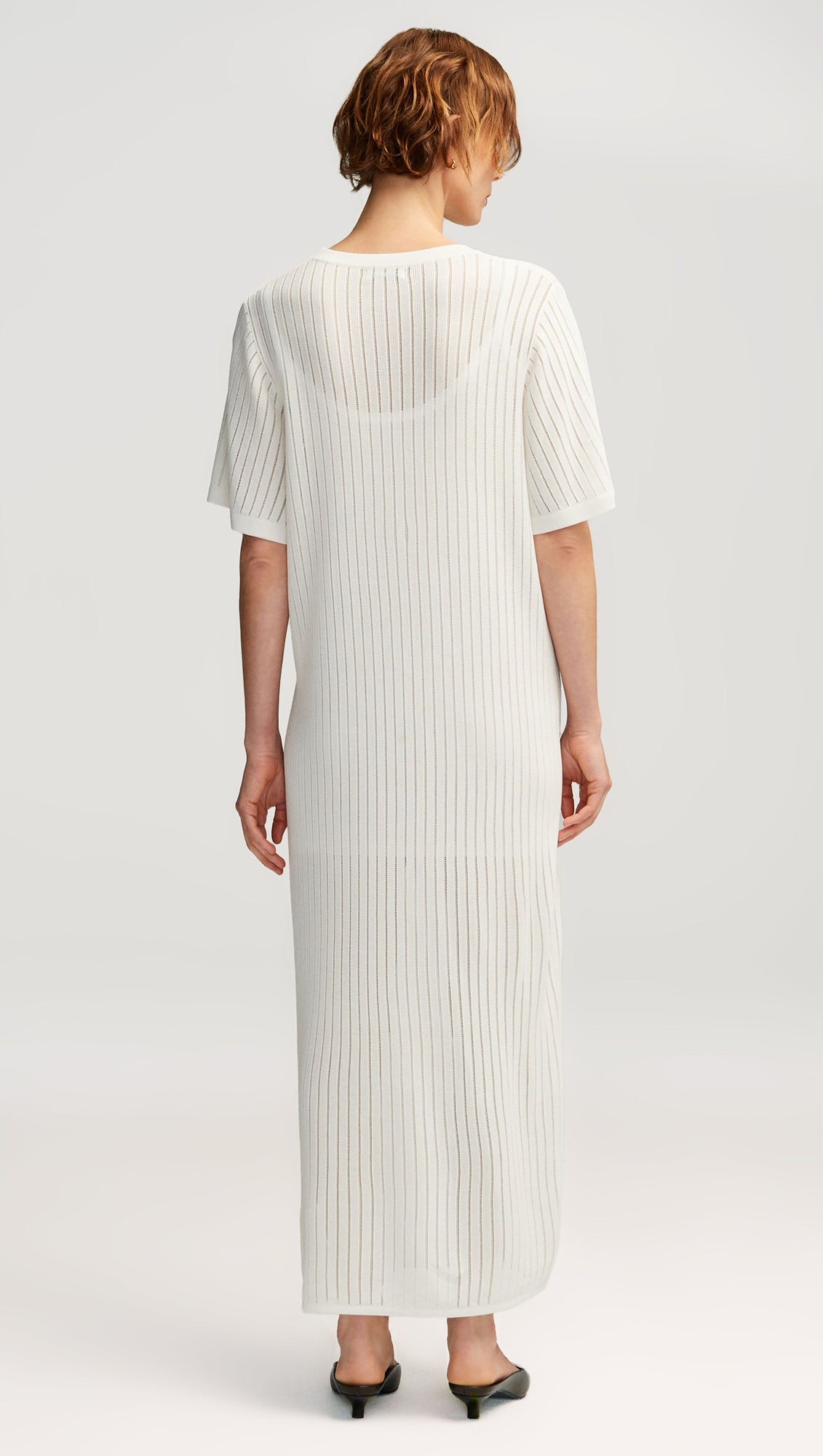 Knit Maxi Dress in Mercerized Cotton | White