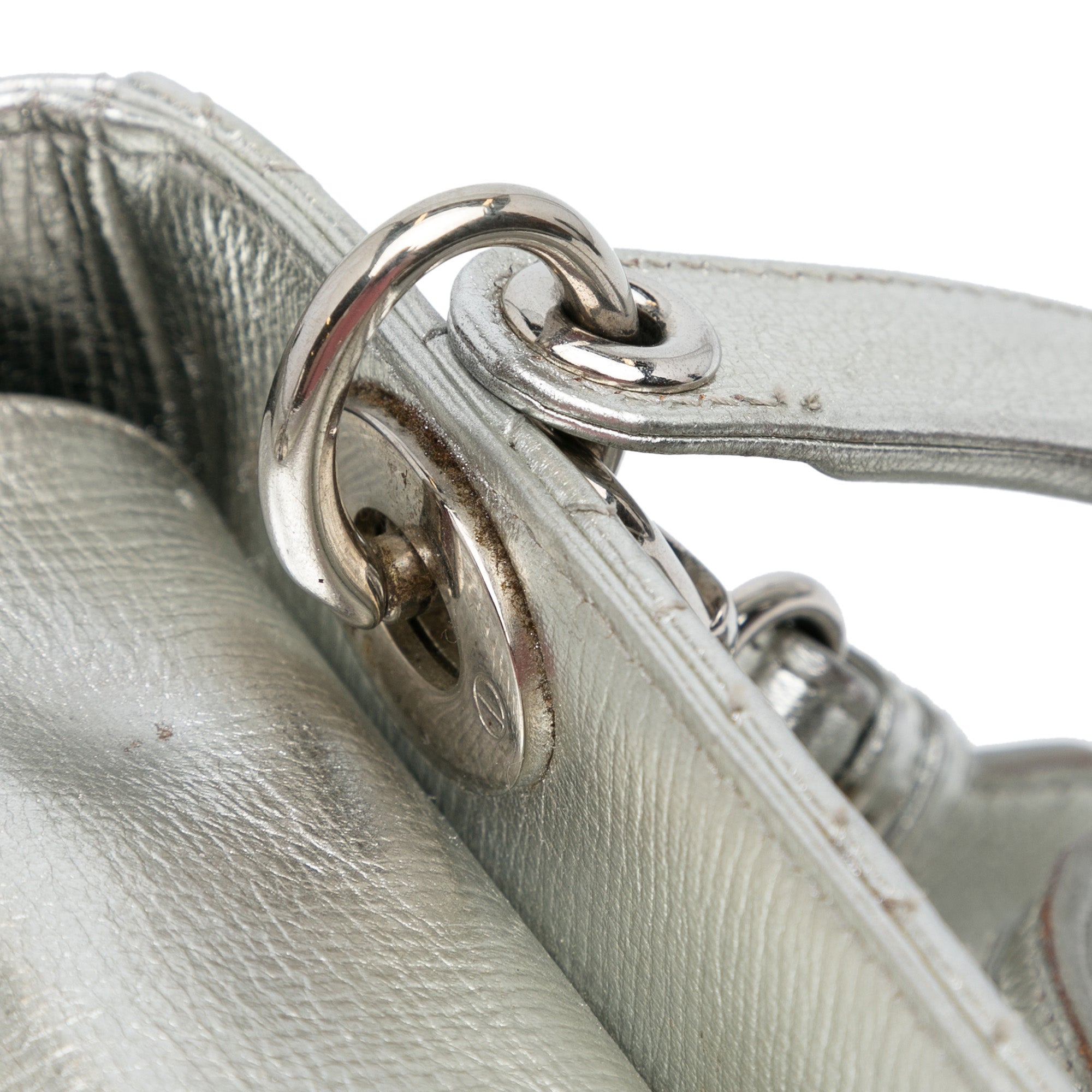 Dior | Pre-Owned Small Metallic Grained Calfskin Cannage My ABCLady - I | Silver