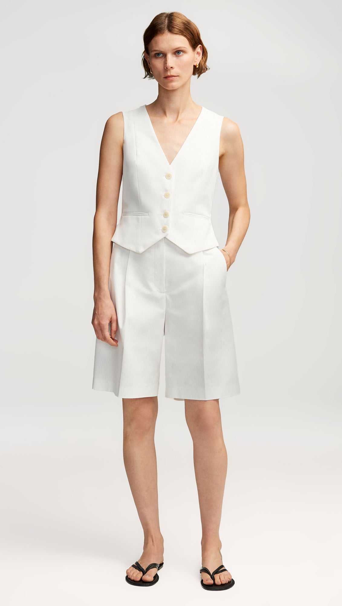 Waistcoat in Cotton Twill | Ivory