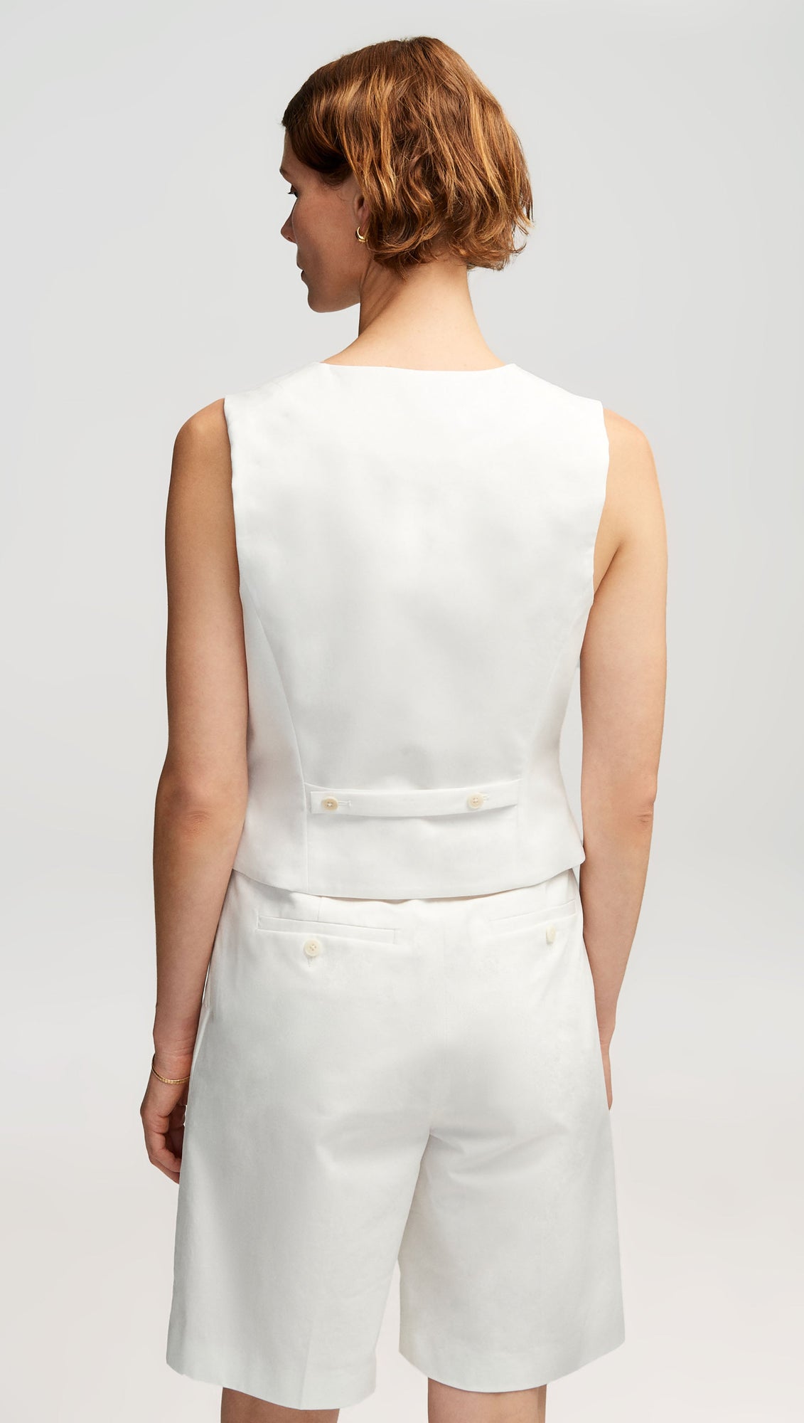 Waistcoat in Cotton Twill | Ivory