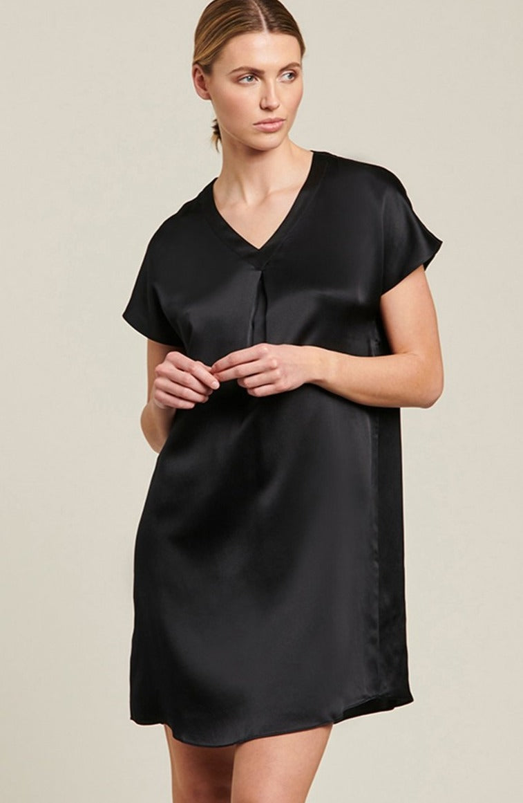 GINIA Silk Kaftan - Black