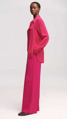 Slim Blouse in Double Georgette | Fuchsia