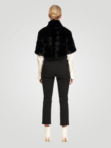 Mink Fur Bolero With Cropped Sleeves | Women | Black