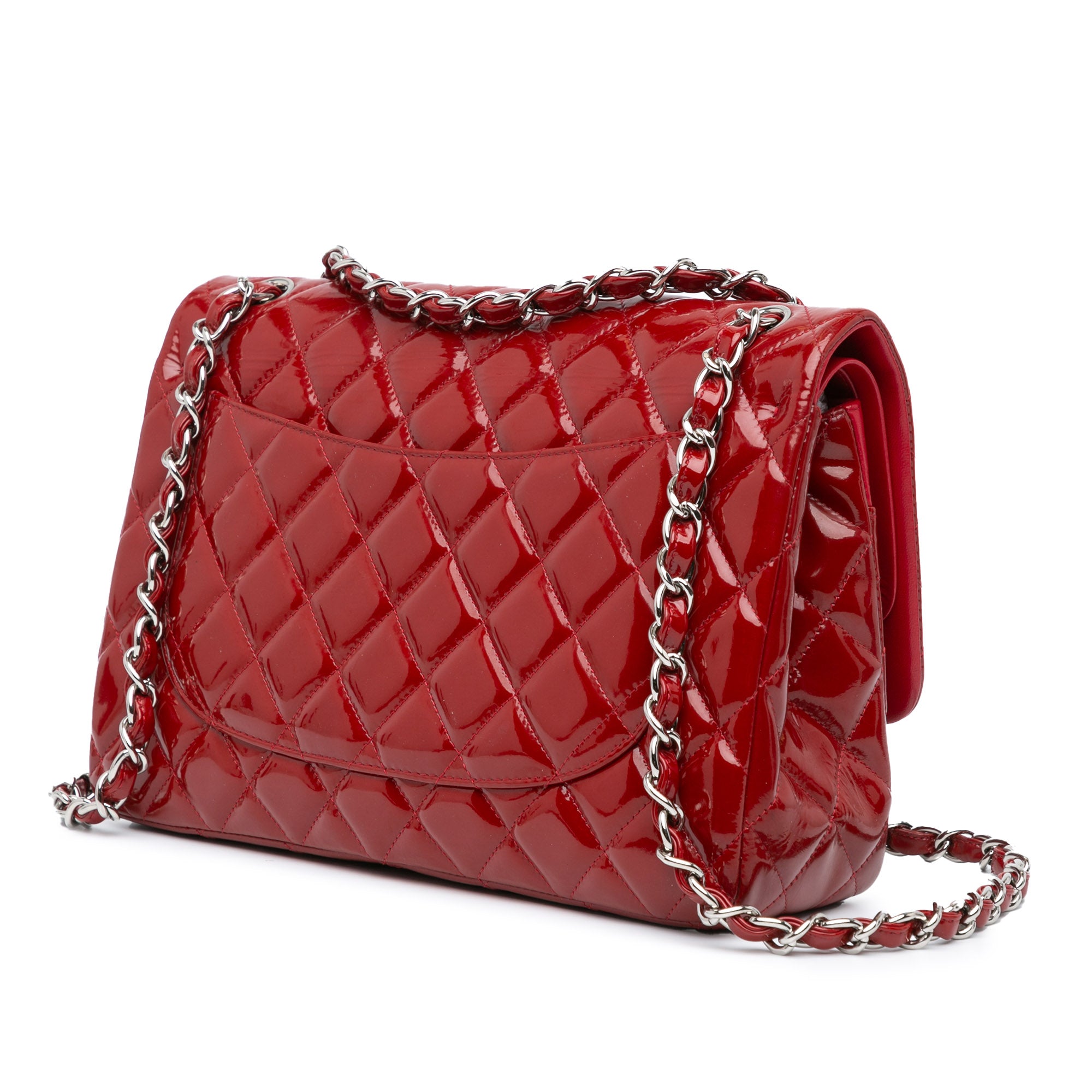 Chanel | Pre-Owned Jumbo Classic Patent Double Flap | Red