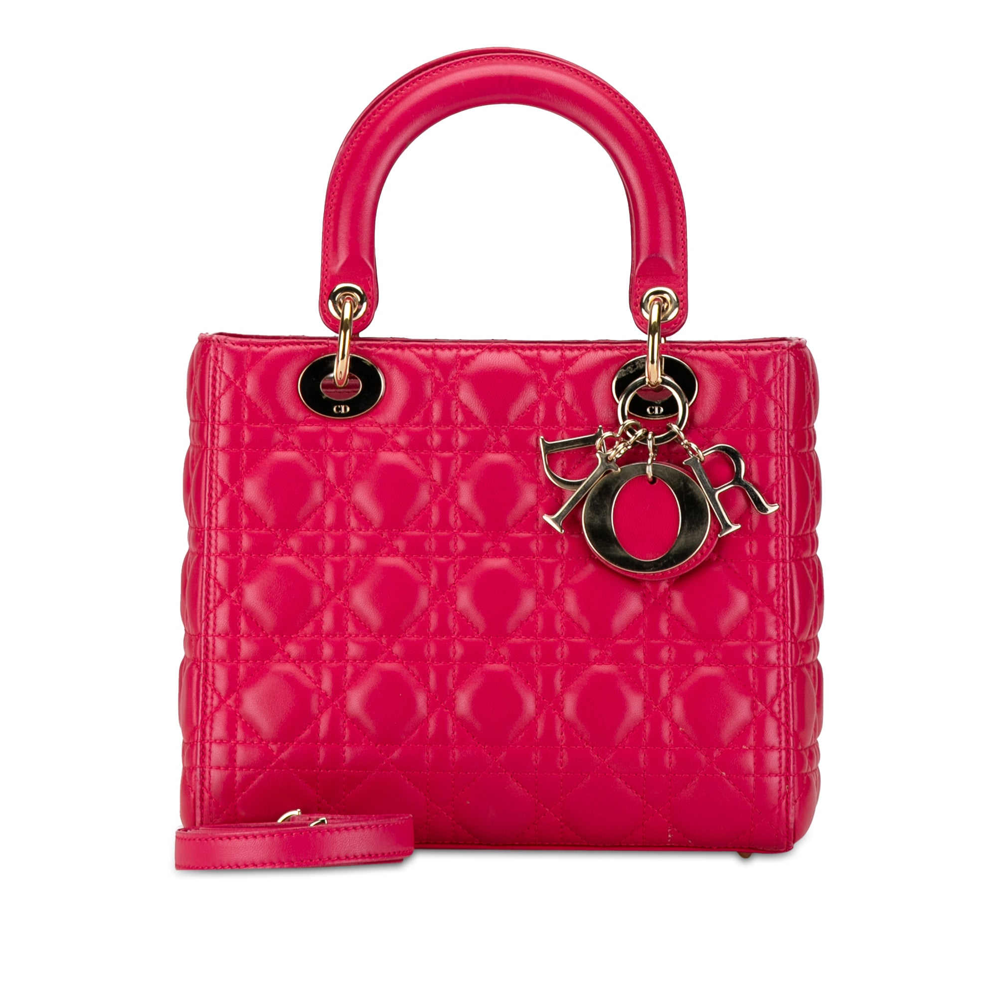 Dior Pre-Owned Medium Lambskin Cannage Lady Dior | Women | Pink x Dark Pink (V1)