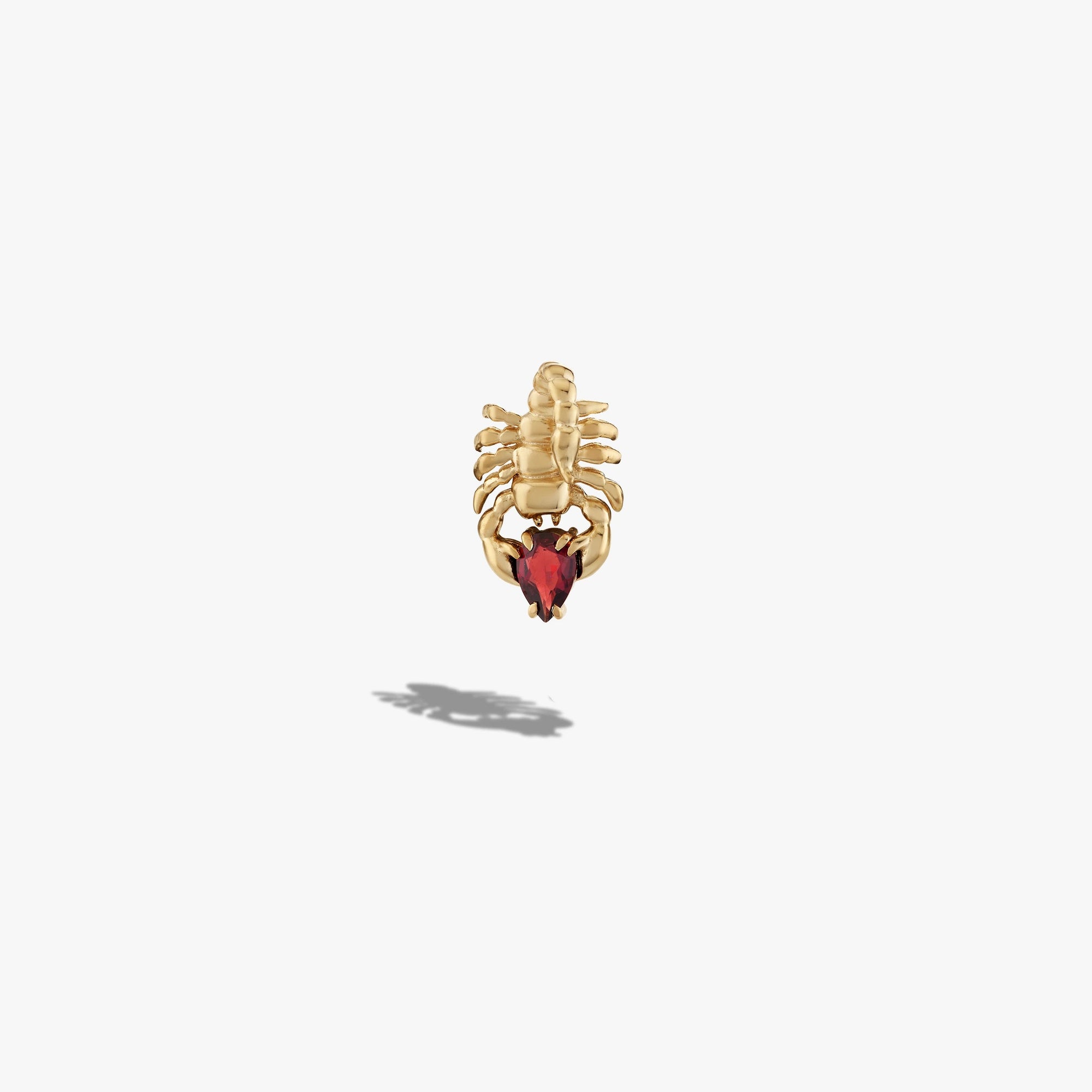 Awe Inspired Earrings 14K Gold Vermeil / Single Right Gemstone Scorpion Studs