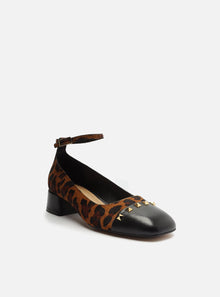 AREZZO | Chloe Low Block Pump | Animal Print