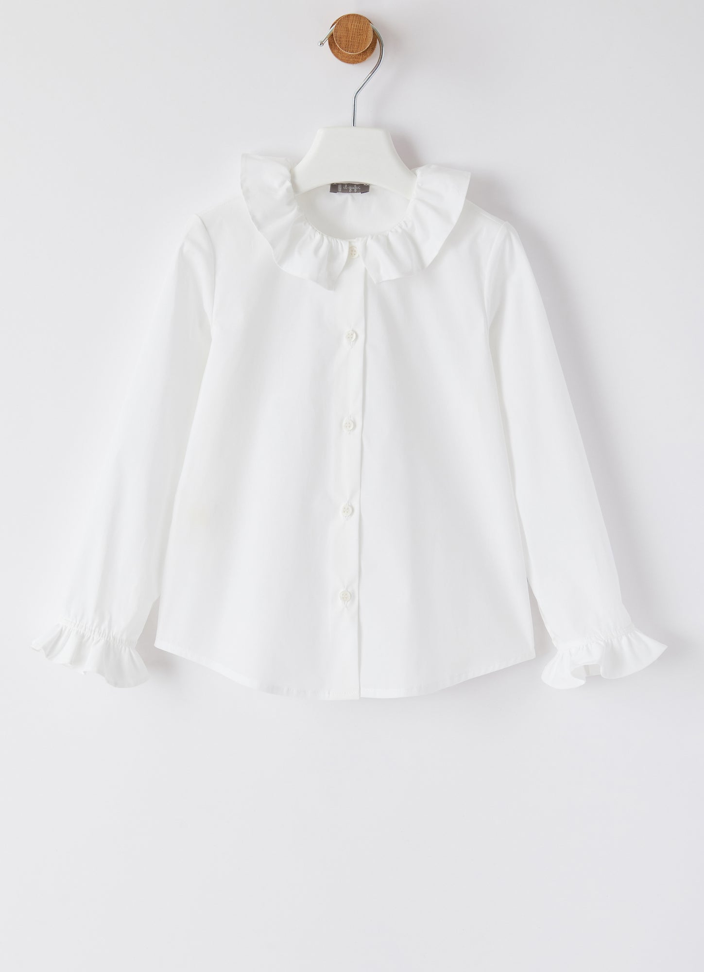 Shirt with Ruffles | White