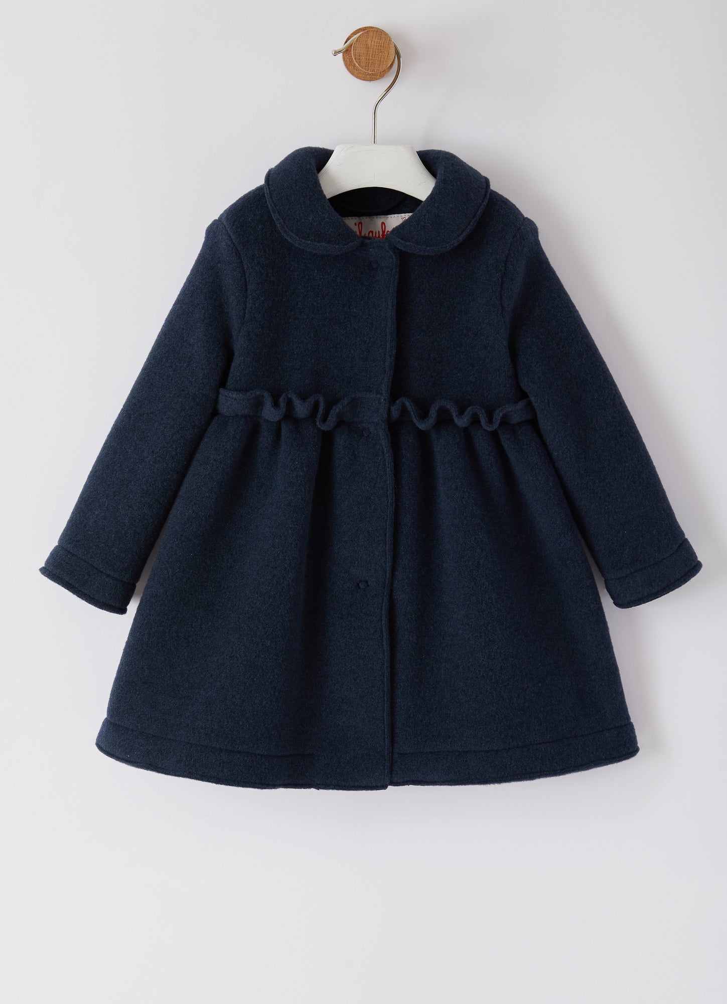 Couture Fleece Coat with a Flared Design | Blue