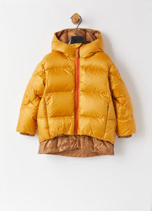 Down Jacket with Contrast Details | Ochre Yellow/Acorn