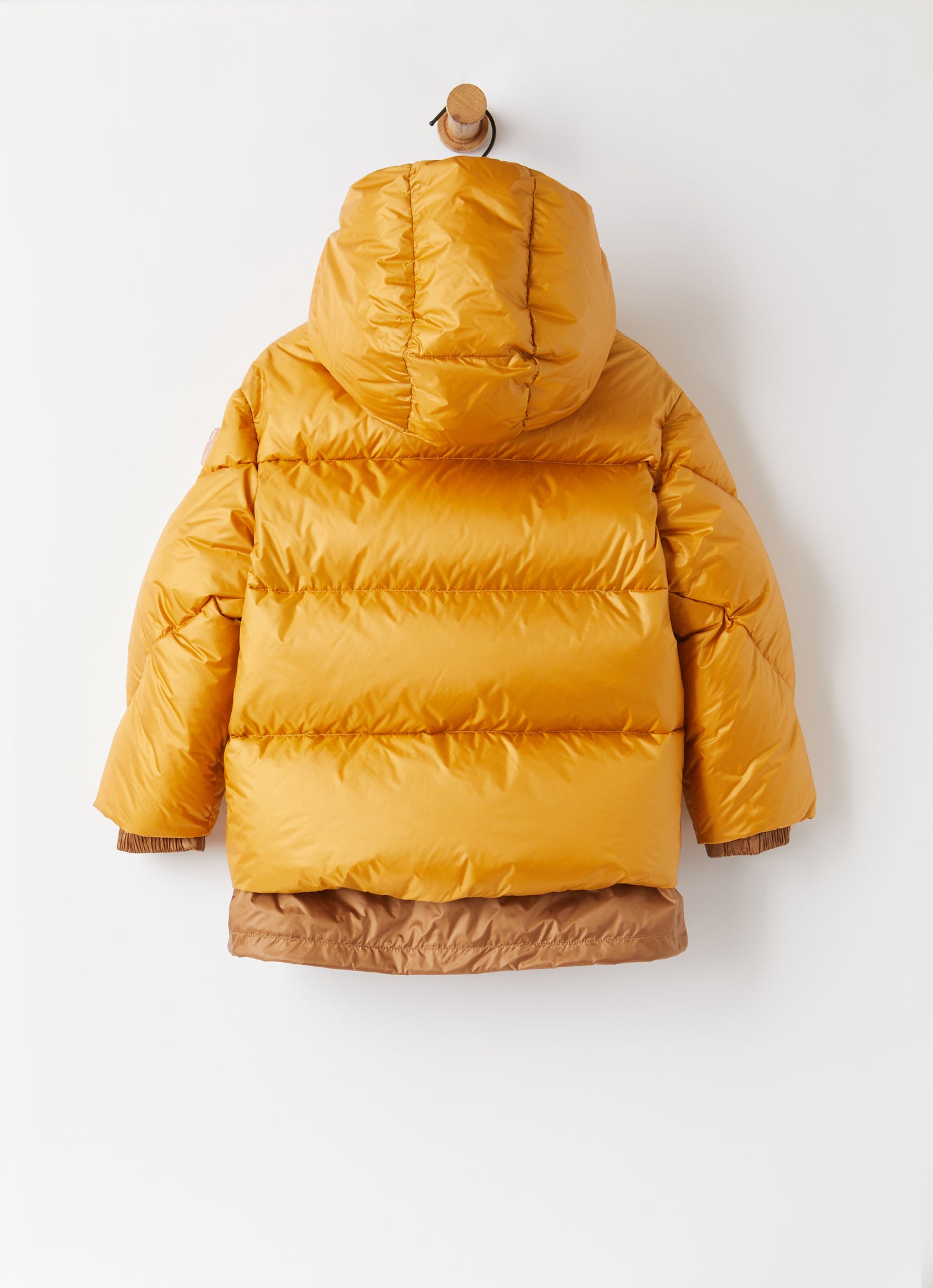 Down Jacket with Contrast Details | Ochre Yellow/Acorn
