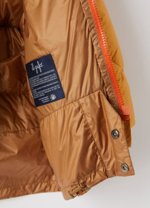 Down Jacket with Contrast Details | Ochre Yellow/Acorn