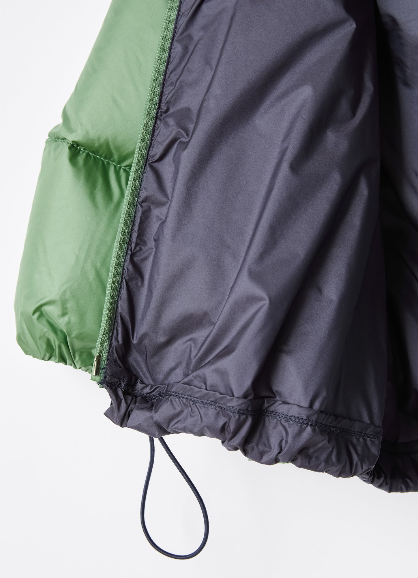 Short Down Jacket with Teddy Fleece Hood | Dragon Green/Blue