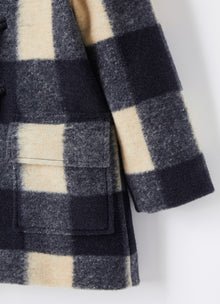Damier Check Duffle Coat | Blue