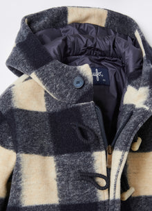 Damier Check Duffle Coat | Blue