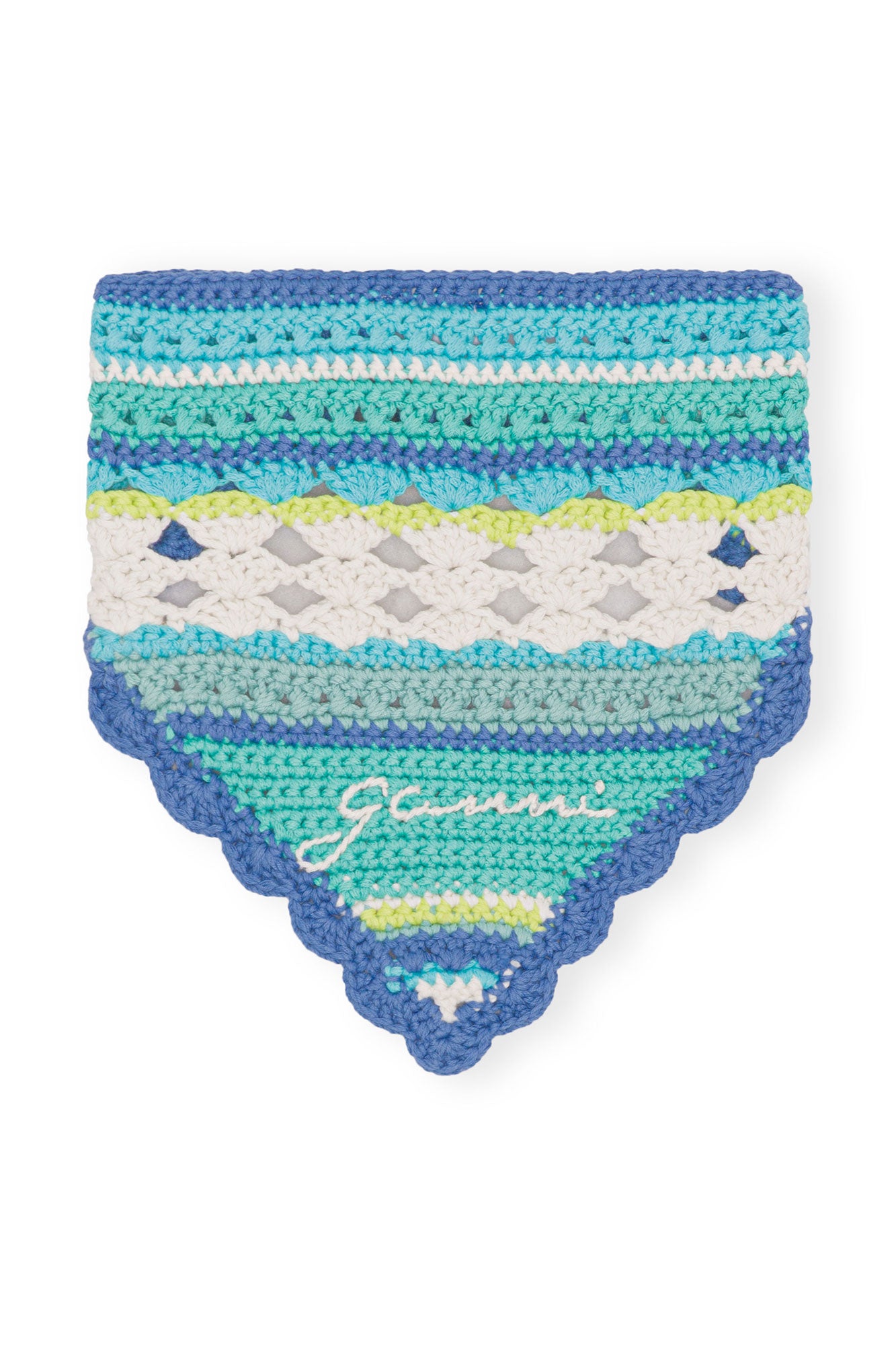 Cotton Crochet Bandana | Blue Curacao