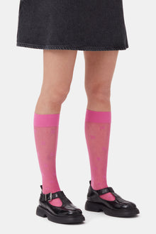 Butterfly Lace Socks | Shocking Pink