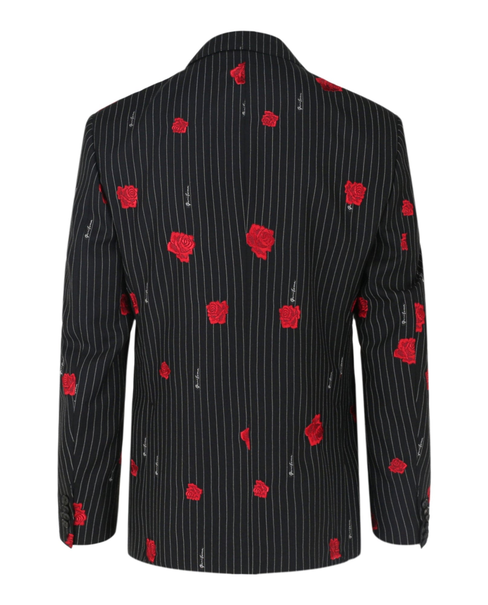 Versace | Embroidered Rose Wool Blend Blazer